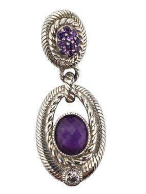 Judith Ripka Sterling Silver Purple Amethyst Enhancer Pendant #23943